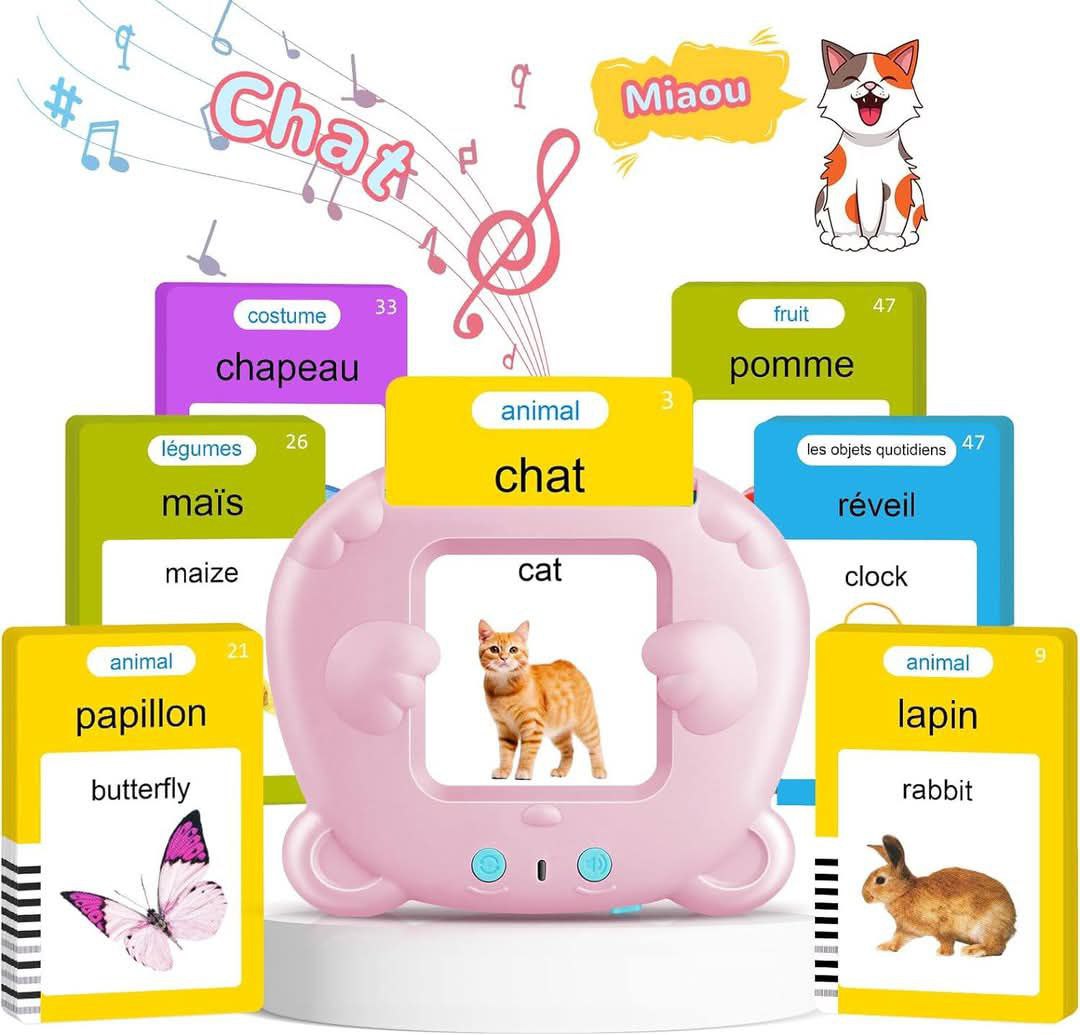 224 Mots Français / Anglais sur 112 Cartes Parlantes – Le jeu éducatif qui transforme votre enfant en petit génie linguistique !
