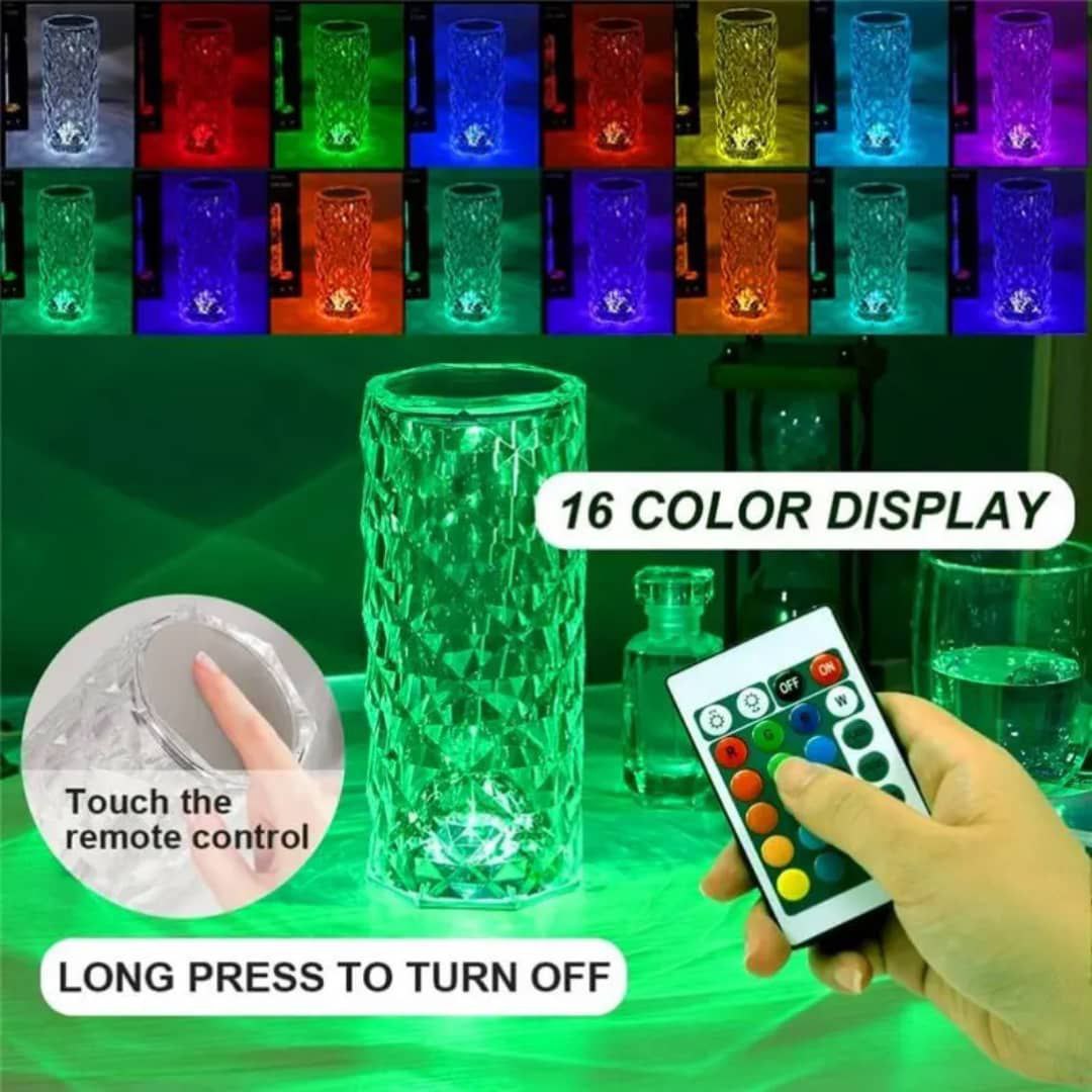 Veilleuse Crystal Tactile – 16 Couleurs pour vos soirées magiques !