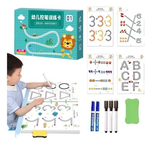 Kit d’Éveil Intellectuel 4 en 1 ✏️ (Alphabet, Mathématiques, Dessin, Logique) — Le Cadeau Éducatif Réutilisable qui Développe l'Intelligence de Votre Enfant ! 🎁📘